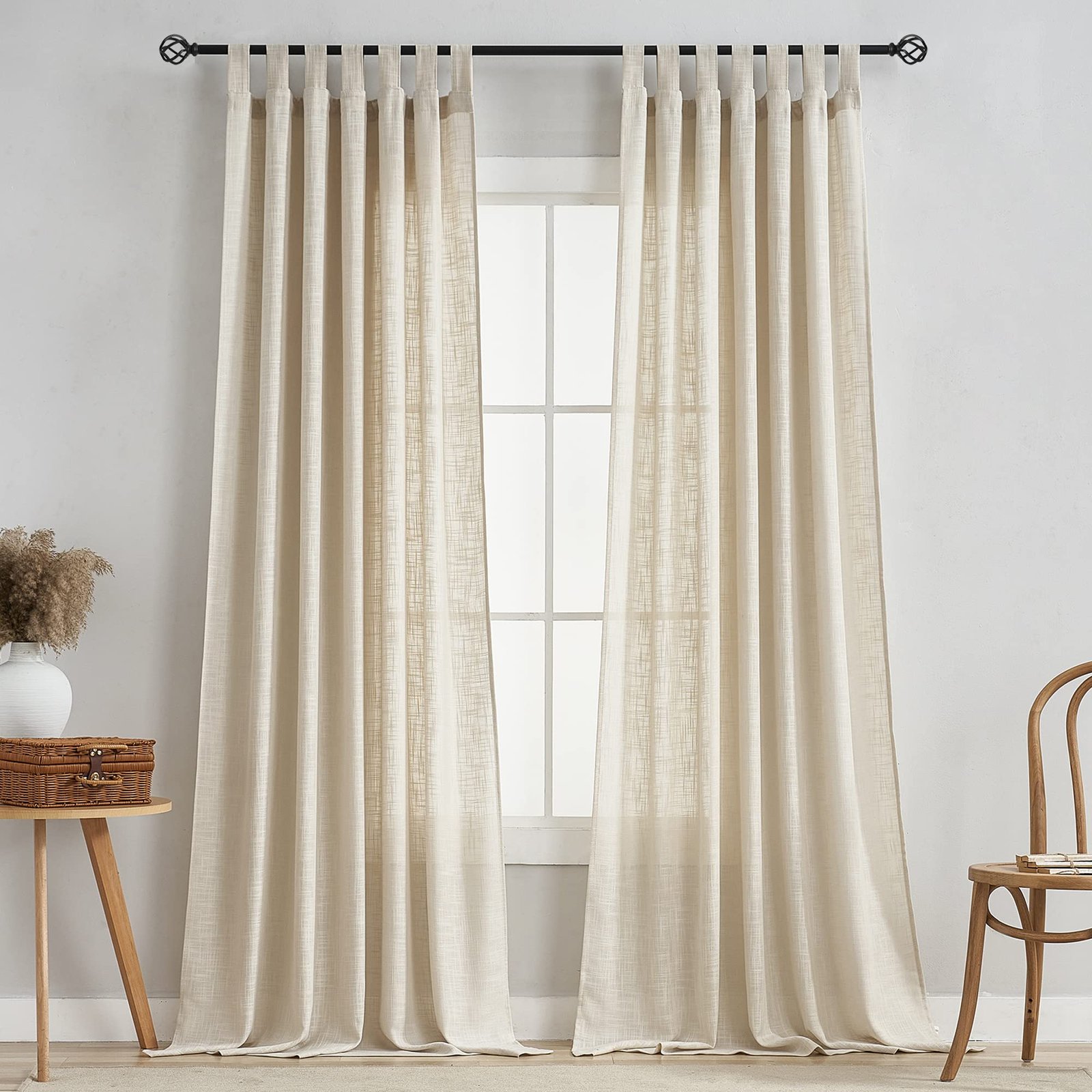 Tab Top Linen Curtains Dubai