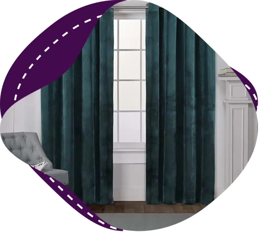 Premium velvet window curtains Dubai
