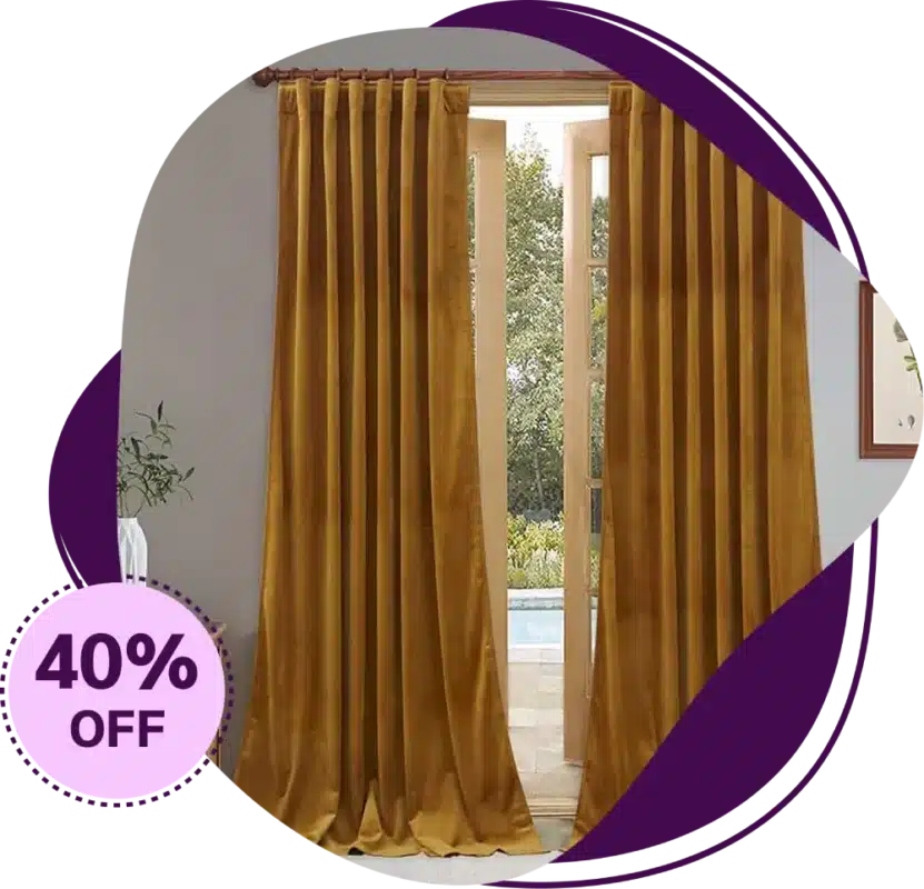 Soft velvet fabric curtains Dubai