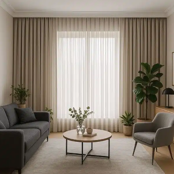 Minimalist wave curtains Dubai