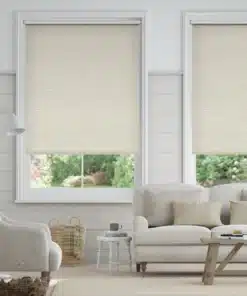 Electric Bijou Linen Grey Wash White Double Blinds