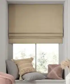 Electric Bijou Linen Latte Roman Blind