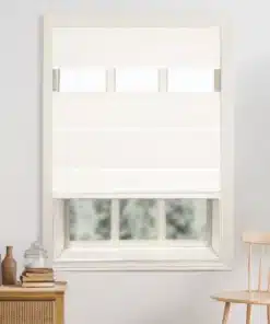 Electric Bijou Linen White Coconut Double Blinds