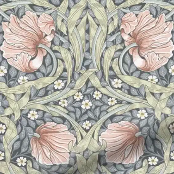 William Morris Pimpernel Blush Roman shade
