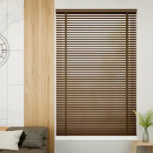 Biowood Wooden Venetian Blinds Brown scaled