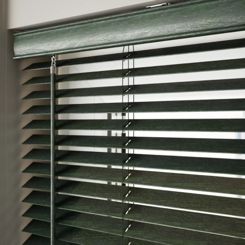 Green Classic Wooden Venetians Blinds scaled