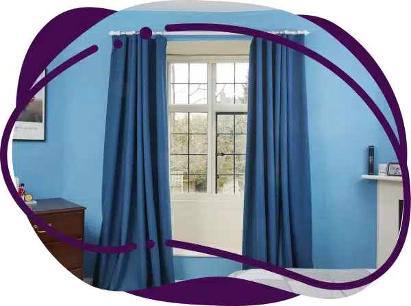 Blue Window Curtains Dubai