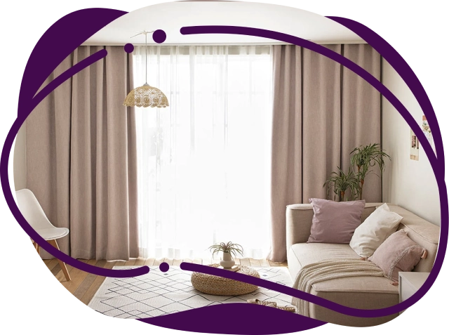 Beige Window Curtains Dubai