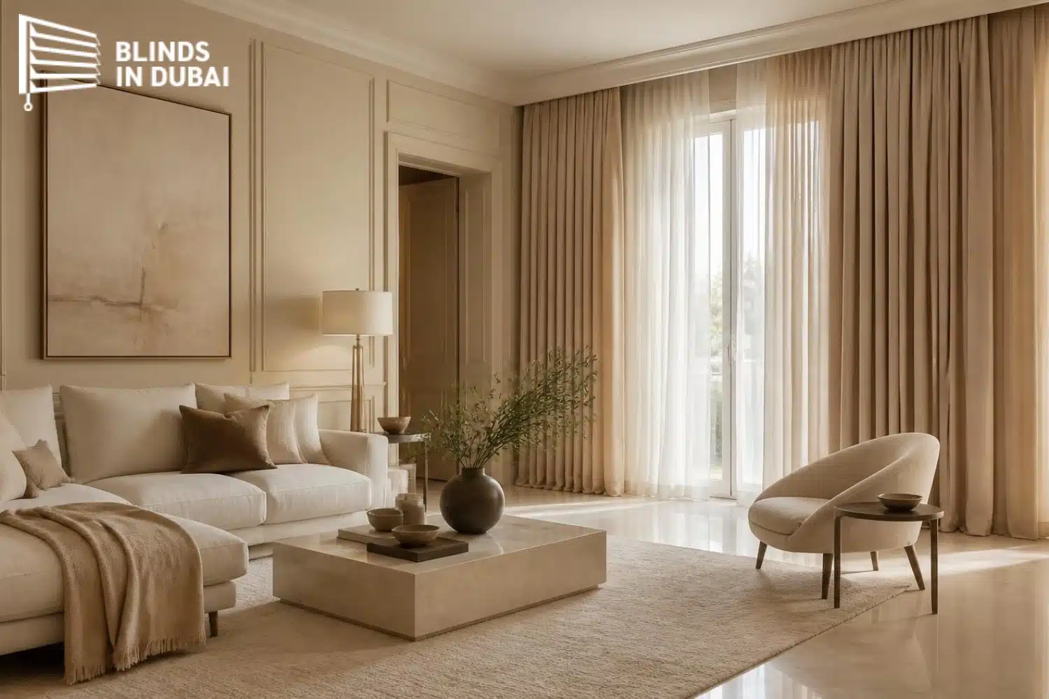 Beige Curtains for a Layered Neutral Look
