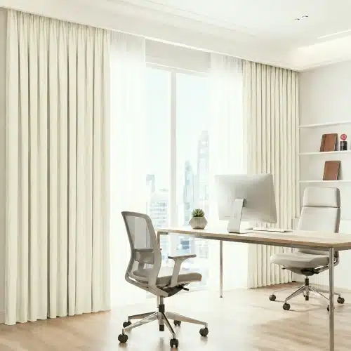 Beige Sleek Office Curtain