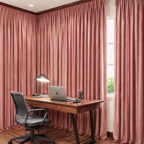 Delicate Pink Office Curtain