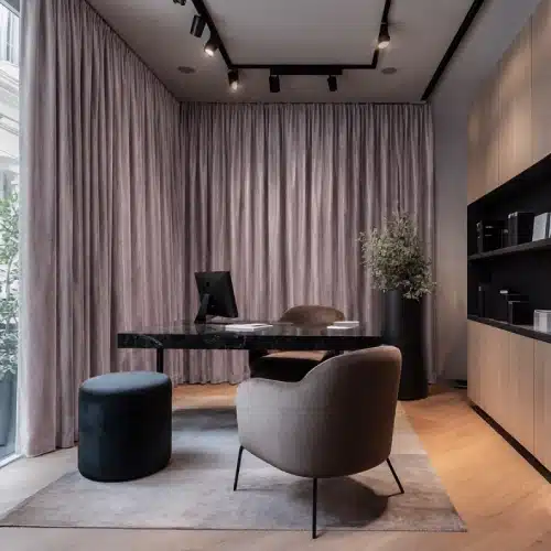 Lavender Office Curtain