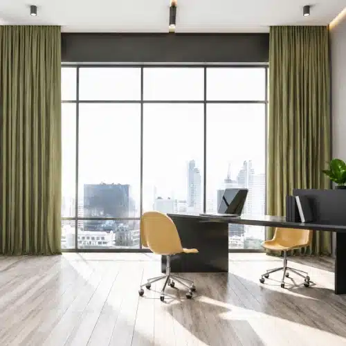 Stately Olive Office Curtain